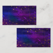 Visitekaartje van Paarse en goudglitter (Voorkant / Achterkant)