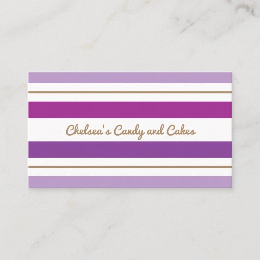 Visitekaartje van Paarse Stripes (Voorkant)