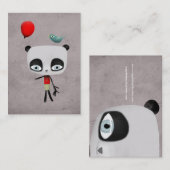 Visitekaartje van Panda-beer-vogelkat op maat (Voorkant / Achterkant)