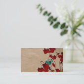 Visitekaartje van papaver (Staand voorkant)