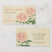 Visitekaartje van Peony (Oranje) (Voorkant / Achterkant)