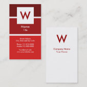 Visitekaartje van Red Modern Monogram (Voorkant / Achterkant)