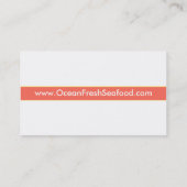 Visitekaartje van restaurant voor zeevruchten (Achterkant)
