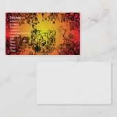 Visitekaartje van rode flessenbloemen (Voorkant / Achterkant)