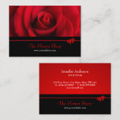 Visitekaartje van rode rozenflora (Voorkant / Achterkant)