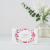 Visitekaartje van roze bloemen (Staand voorkant)