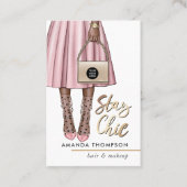 Visitekaartje van roze meisje (Voorkant)