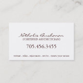 Visitekaartje van Salon en Spa (Achterkant)