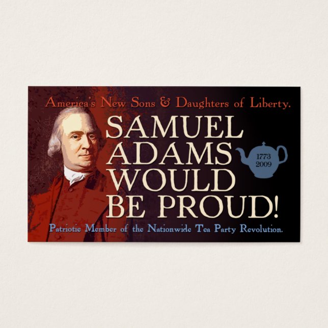 Visitekaartje van Samuel Adams (Voorkant)