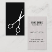 Visitekaartje van sars Barber/Cosmetoloog (zwart) (Voorkant / Achterkant)