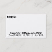 Visitekaartje van schilder (Achterkant)