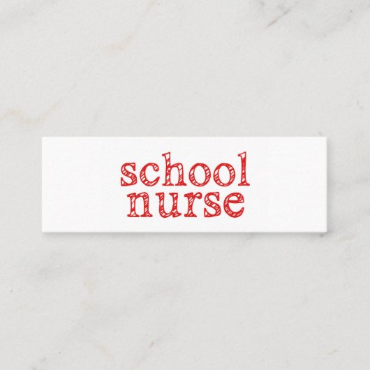 visitekaartje van schoolverpleegster (Voorkant)