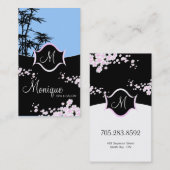 Visitekaartje van spa en Salon - Monogram bloesems (Voorkant / Achterkant)