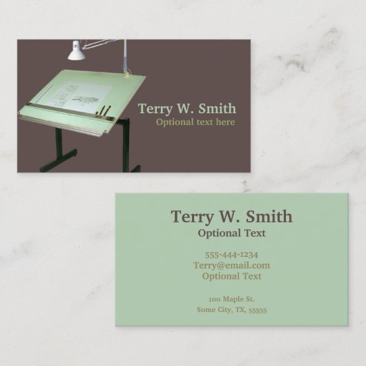 Visitekaartje van tabel tekenen (Voorkant / Achterkant)