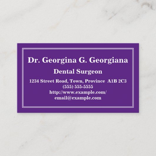  Visitekaartje van tandchirurg (Voorkant)
