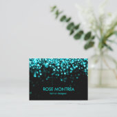 Visitekaartje van Turquoise en Black Falling Glitt (Staand voorkant)