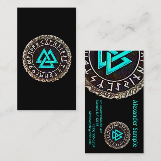 Visitekaartje van Valknut (Voorkant / Achterkant)