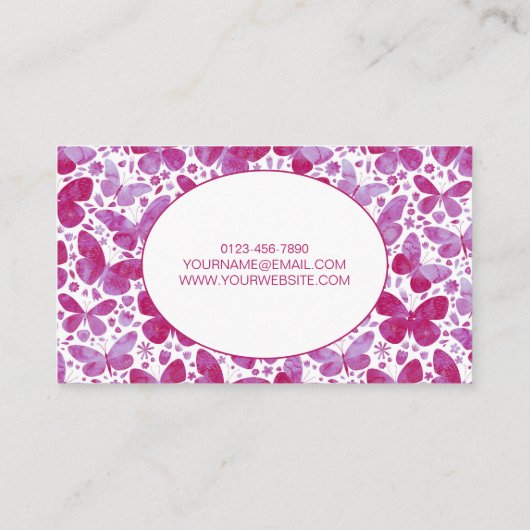 Visitekaartje van vlinder (Achterkant)