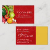 Visitekaartje van voedingsdeskundigen (Voorkant / Achterkant)