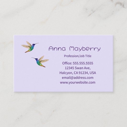 Visitekaartje van vogels (Voorkant)