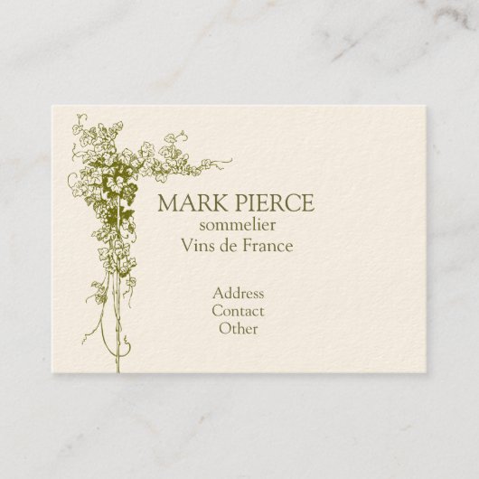 Visitekaartje van wijn (Voorkant)