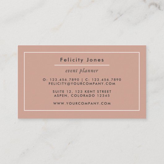 Visitekaartje van witte en Roos goudhagel (Achterkant)