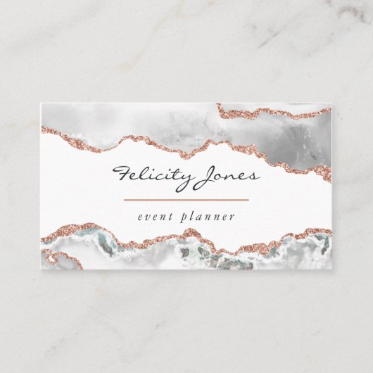 Visitekaartje van witte en Roos goudhagel (Voorkant)