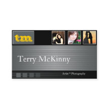 Visitekaartje van zwarte en grijze strepen en kubu