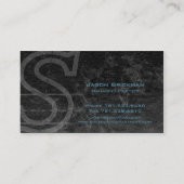Visitekaartje van zwarte graniet (Achterkant)