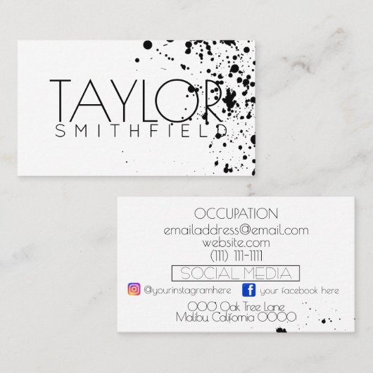 visitekaartje verfsplaat (Voorkant / Achterkant)