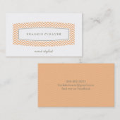 VISITEKAARTJE verse Chevron patterned paneelperzik (Voorkant / Achterkant)