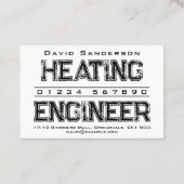 Visitekaartje verwarmingstoestel (Achterkant)