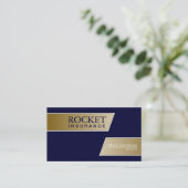 Visitekaartje verzekeringsmakelaar - Navy Blue & G (Staand voorkant)