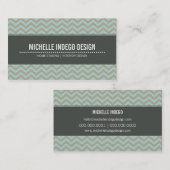 VISITEKAARTJE vet helder chevron patroon (Voorkant / Achterkant)