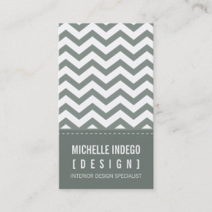 VISITEKAARTJE vet trendy Chevron strepen grijs