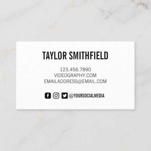 Visitekaartje videocamcorder (Achterkant)