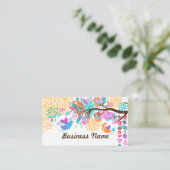 visitekaartje - vogels, florale achtergrond (Staand voorkant)