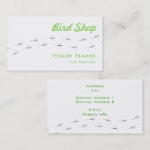 Visitekaartje vogelwinkel (Voorkant / Achterkant)