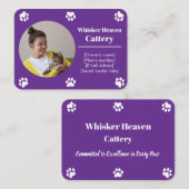 Visitekaartje voor aangepaste cattery (Voorkant / Achterkant)