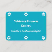Visitekaartje voor aangepaste cattery (Achterkant)