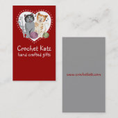 Visitekaartje voor aangepaste gehaakte haakjesgare (Voorkant / Achterkant)