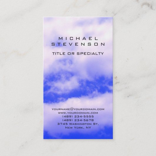 Visitekaartje voor aantrekkelijke Blue Sky White C (Voorkant)