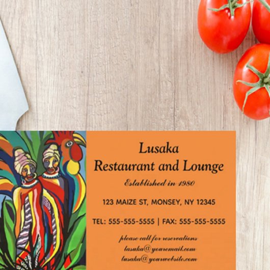 Visitekaartje voor Afrikaanse schilderijen
