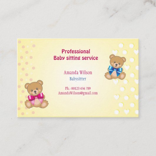 Visitekaartje voor Baby (Voorkant)