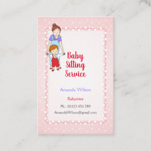 Visitekaartje voor babysitter en kinderopvang