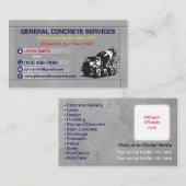 Visitekaartje voor betondiensten (Voorkant / Achterkant)