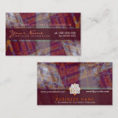 Visitekaartje voor binnenbekleding van textiel (Voorkant / Achterkant)