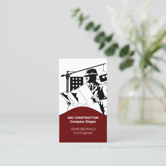 Visitekaartje voor bouwwerkzaamheden (Staand voorkant)