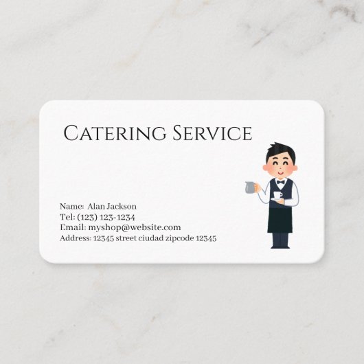 visitekaartje voor cateringdiensten (Voorkant)
