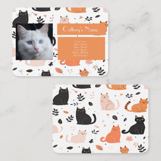 Visitekaartje voor cattery (Voorkant / Achterkant)